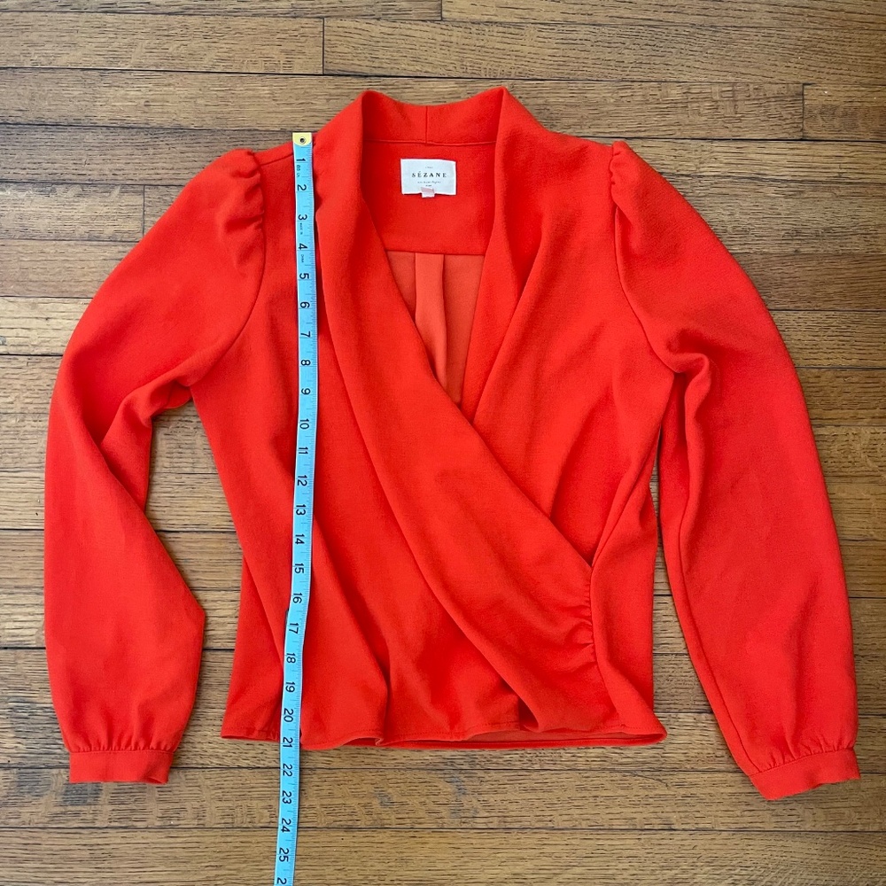 Sézane Abélia Blouse Orange Red Size 34 US 2 - Picture 6 of 10
